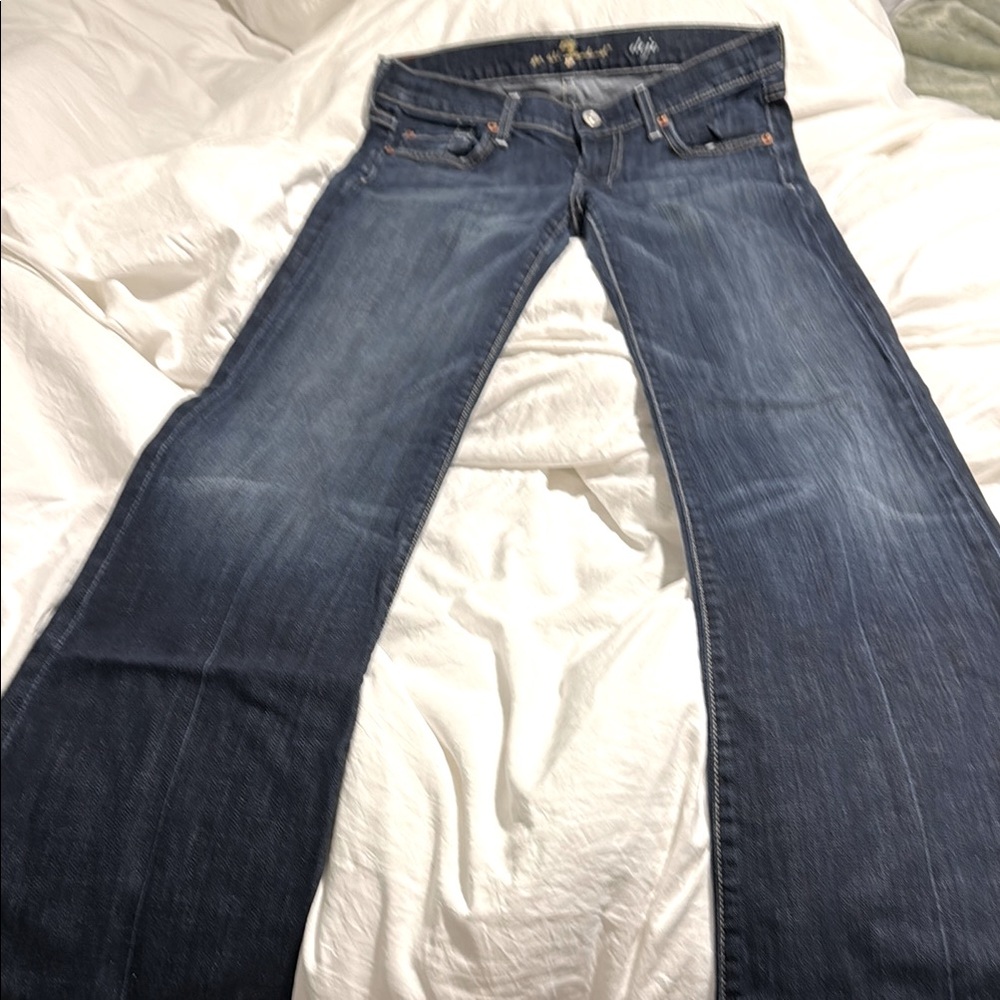 7 For All Mankind Blue Boot Cut Jeans